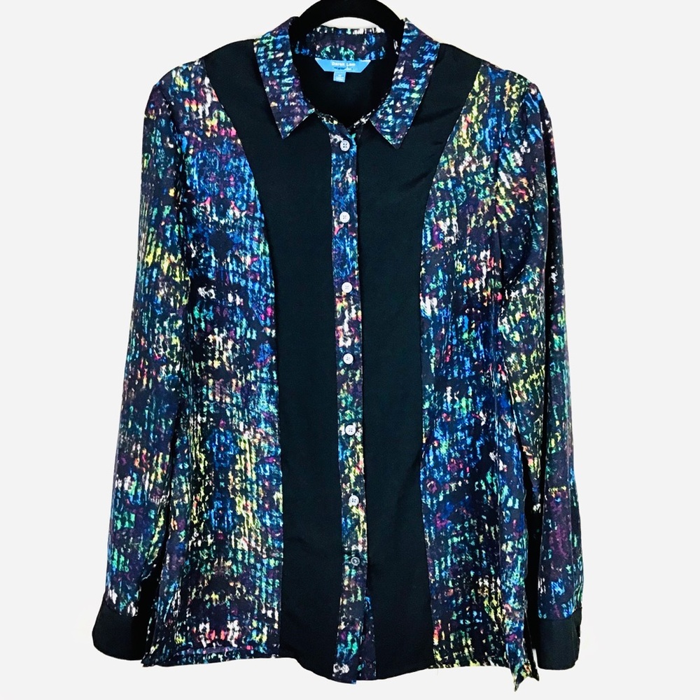 DEREK LAM Nightshade Long Sleeve Blouse M | NWOT